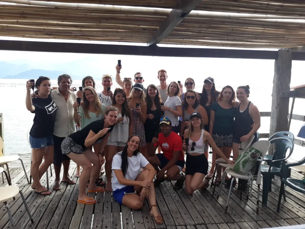 Grupo de alemães no Ostra Xperience
